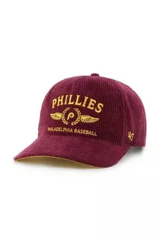 Вельветовая фуражка 47 Brand MLB Philadelphia Phillies, гранатовый