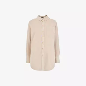 Вельветовая хлопковая рубашка оверсайз Lucie Whistles, бежевый