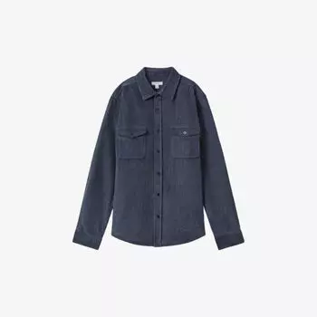 Вельветовая хлопковая верхняя рубашка Bonucci с двумя карманами Reiss, цвет dark airforce