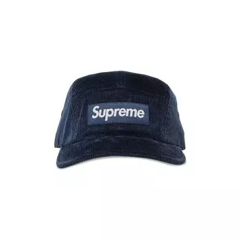 Вельветовая кепка Supreme, темно-синяя