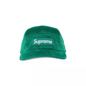 Вельветовая кепка Supreme, зеленая