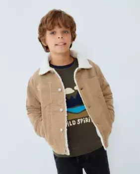 Вельветовая куртка для мальчика на подкладке Kids El Corte Ingls, цвет 730 Camel