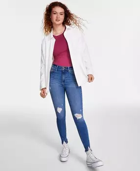 Вельветовая куртка для юниоров, боди Crave Fame и розовые джинсы скинни от знаменитостей Ultra Flirt