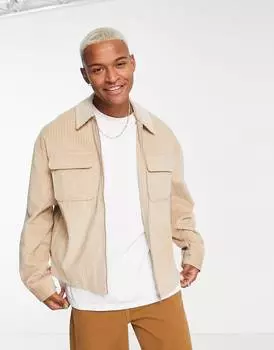 Вельветовая куртка харрингтон оверсайз ASOS DESIGN