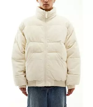 Вельветовая куртка-пуховик с длинными рукавами BDG Urban Outfitters, слоновая кость