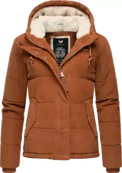 Вельветовая куртка Ragwear "Wuggies", с капюшоном, стильная женская вельветовая куртка на пушистой подкладке, коричневый