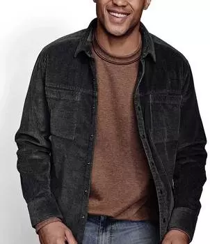 Вельветовая куртка-рубашка Johnston & Murphy, черный