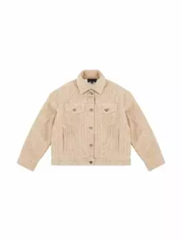 Вельветовая куртка с логотипом EMPORIO ARMANI, бежевый