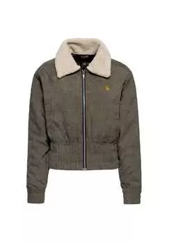 Вельветовая куртка с воротником из шерпы qk Queen Kerosin, зеленый