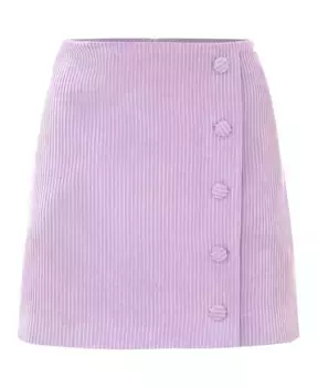Вельветовая мини юбка с планкой на пуговицах Kocca, розовый