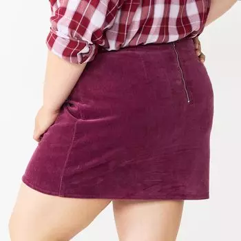 Вельветовая мини-юбка с завышенной талией и запахом для подростков SO SO