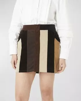 Вельветовая мини-юбка со вставками E.L.V Denim