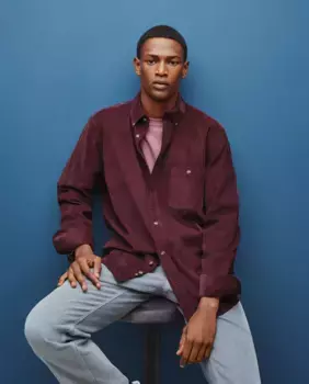 Вельветовая мужская рубашка Dustin, бордовый