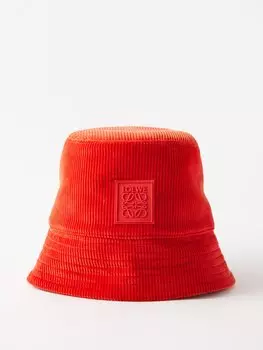 Вельветовая панама с нашивкой anagram LOEWE, оранжевый