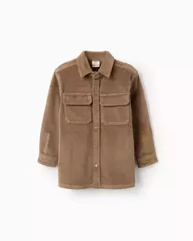 Вельветовая рубашка для мальчика с кнопками Zippy, серый