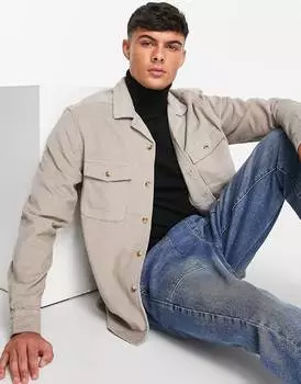 Вельветовая рубашка грибовидного кроя ASOS DESIGN