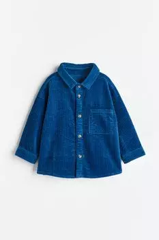 Вельветовая рубашка H&M, синий