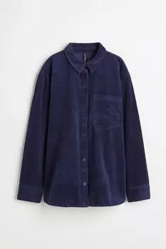 Вельветовая рубашка H&amp;M, темно-синий