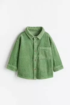 Вельветовая рубашка H&amp;M, зеленый