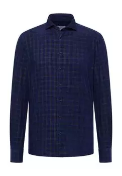 Вельветовая рубашка MODERN FIT ETERNA, темно-синий