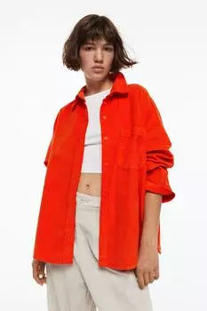 Вельветовая рубашка оверсайз H&amp;M, апельсин