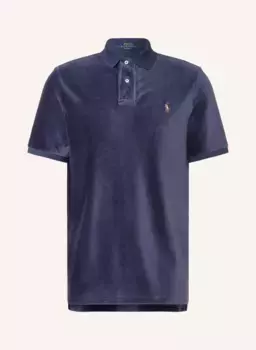 Вельветовая рубашка-поло классического кроя Polo Ralph Lauren, синий