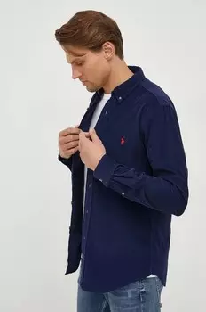 Вельветовая рубашка Polo Ralph Lauren, темно-синий