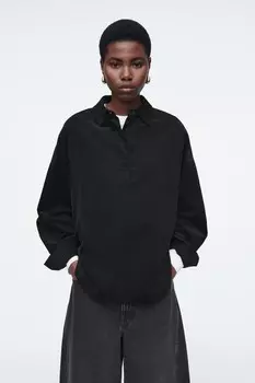 Вельветовая рубашка-relaxed fit COS, черный