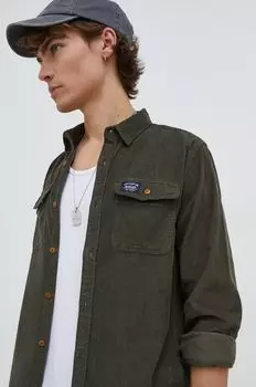 Вельветовая рубашка Superdry, зеленый
