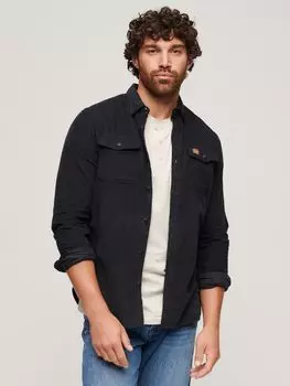 Вельветовая рубашка свободного кроя Trailsman Superdry, черный как смоль