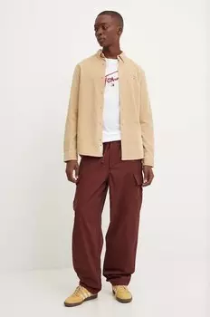 Вельветовая рубашка Tommy Jeans, коричневый