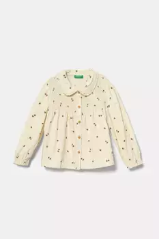 Вельветовая рубашка United Colors of Benetton, бежевый