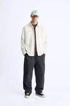 Вельветовая рубашка ZARA, экру
