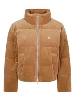 Вельветовая стеганая куртка-пуховик POLO RALPH LAUREN, коричневый