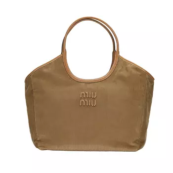 Вельветовая сумка-шоппер, женская, цвет корицы MIU MIU