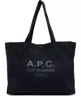 Вельветовая сумка-тоут A.P.C., синий