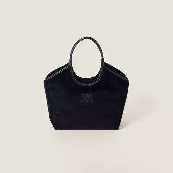 Вельветовая сумка-тоут IVY Miu Miu, синий