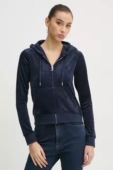 Вельветовая толстовка Juicy Couture, темно-синий
