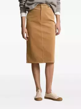 Вельветовая юбка-карандаш POLO RALPH LAUREN, коричневый