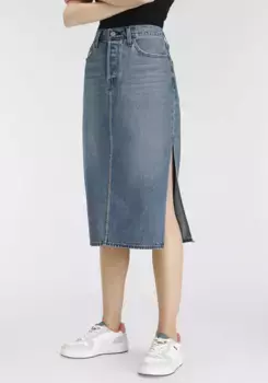 Вельветовая юбка Levi's "Юбка с боковым разрезом", цвет Medium Indigo Worn In