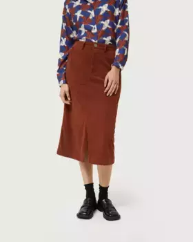 Вельветовая юбка миди Compaa Fantstica, коричневый