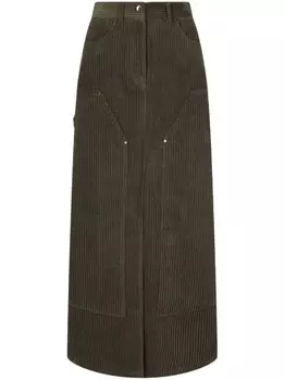 Вельветовая юбка STUDIO TOMBOY, зеленый