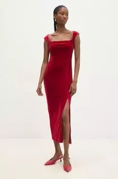 Вельветовое платье Answear.Lab, красный