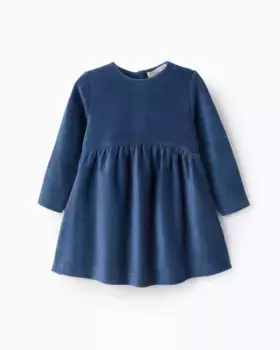 Вельветовое платье для девочки на пуговицах сзади Zippy, темно-синий