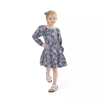 Вельветовое платье Draper James из 2 предметов для девочек 4–6 лет и комплект резинок для волос, цвет Medieval Blue