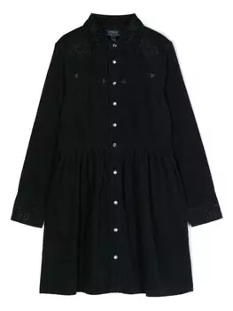 Вельветовое платье миди Ralph Lauren Kids, черный