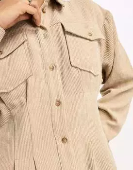 Вельветовое платье-рубашка макси ASOS