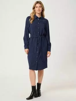 Вельветовое платье-рубашка vera KAFFE, цвет Midnight Marine