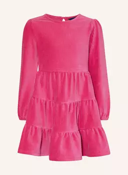 Вельветовое платье с воланами Polo Ralph Lauren, розовый