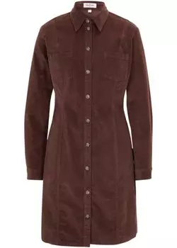 Вельветовое платье стрейч John Baner Jeanswear, коричневый